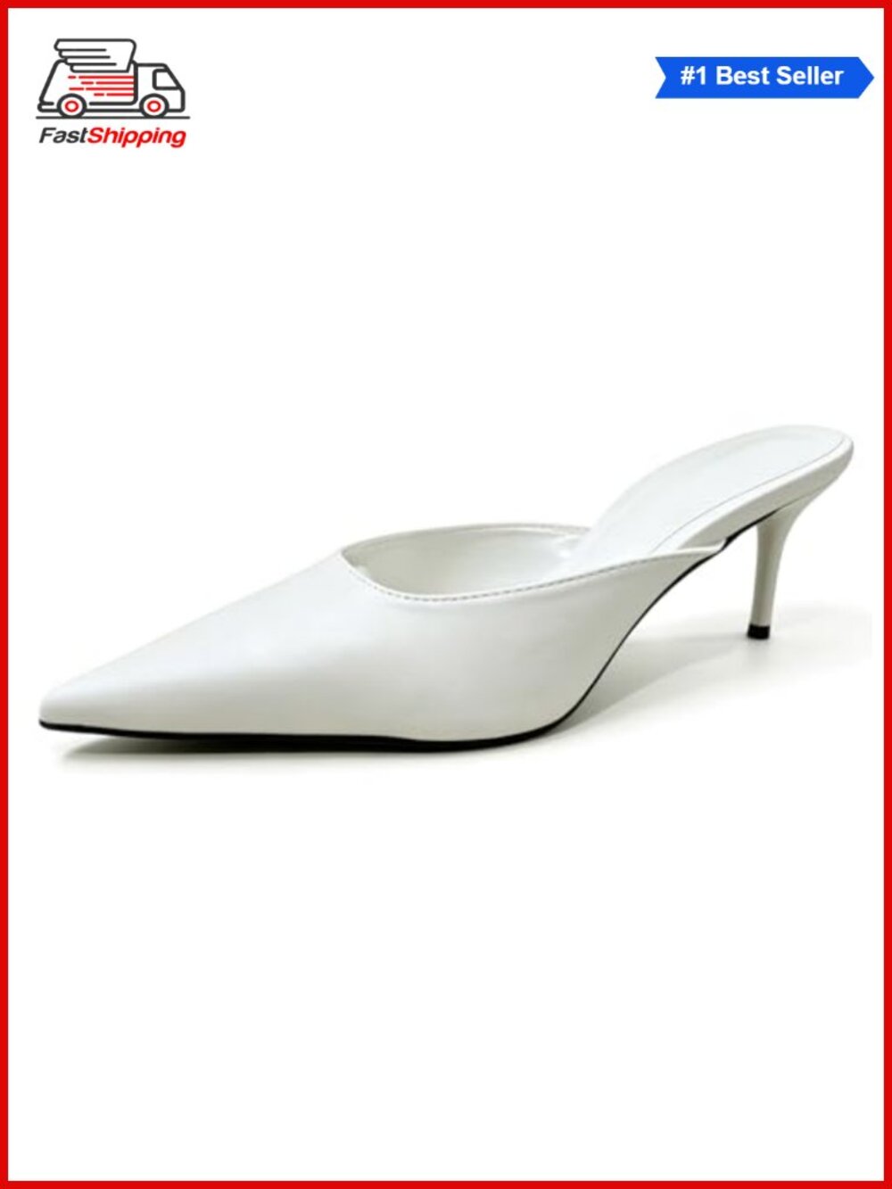 β¨ Pointed Toe Stiletto Heel Mules Slip-On Dressy Pumps for Party Prom Wedding